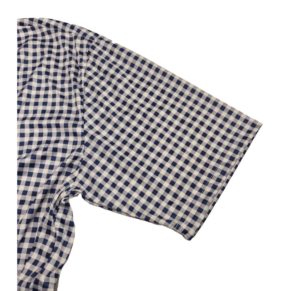 NWT Collars & Co Mens 3XL Dress Collar Polo Shirt Navy Gingham Performance - Picture 5 of 7